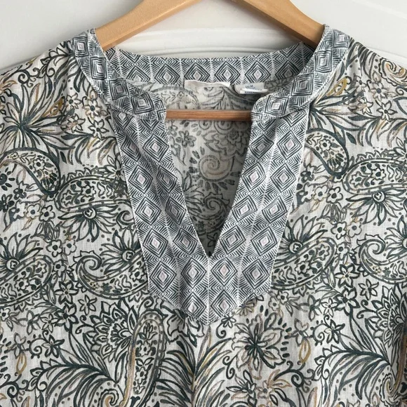 Sigrid Olsen Floral Paisley Linen Tunic - Picture 3 of 7